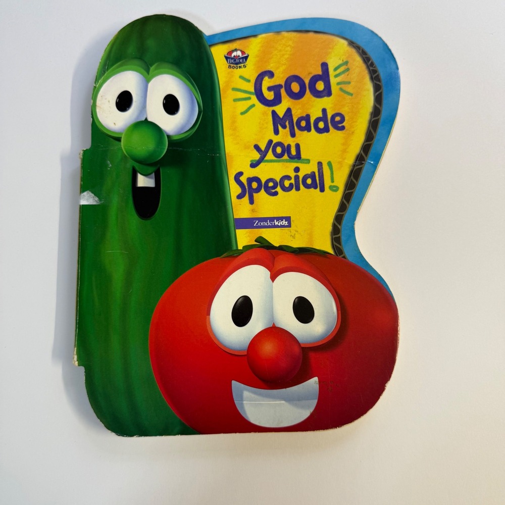Vintage Y2K 2002 Veggie Tales GoD Made You Special Board Book Children Religious